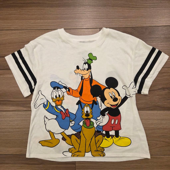 Disney Tops - Women's Disney Mickey and Friends Short Sleeve Tee M White Black